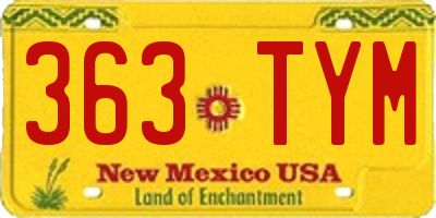 NM license plate 363TYM