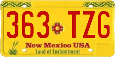 NM license plate 363TZG