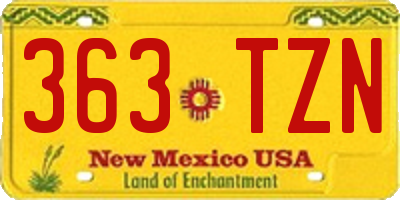 NM license plate 363TZN