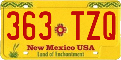 NM license plate 363TZQ