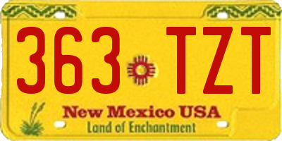 NM license plate 363TZT