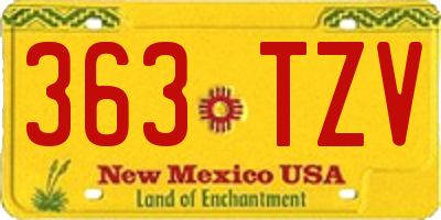 NM license plate 363TZV