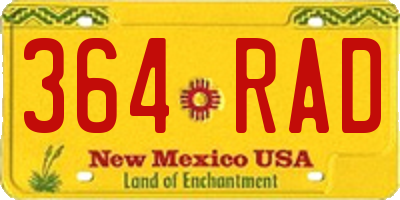 NM license plate 364RAD