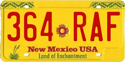 NM license plate 364RAF