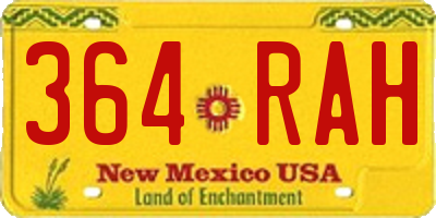 NM license plate 364RAH