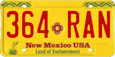 NM license plate 364RAN