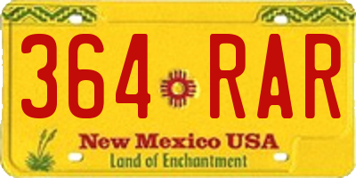 NM license plate 364RAR