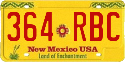 NM license plate 364RBC