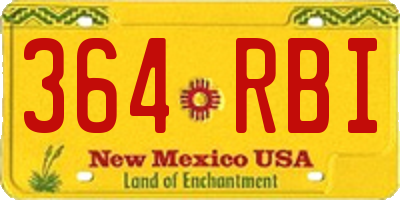 NM license plate 364RBI