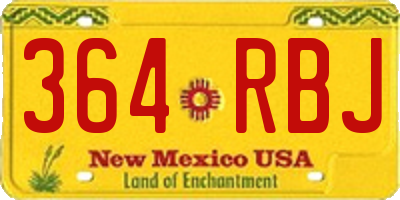 NM license plate 364RBJ