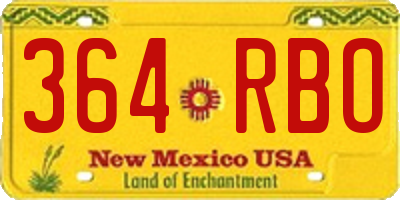 NM license plate 364RBO