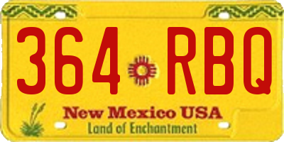 NM license plate 364RBQ