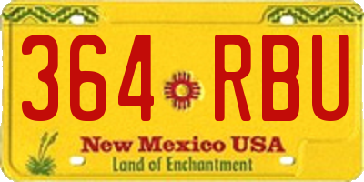 NM license plate 364RBU
