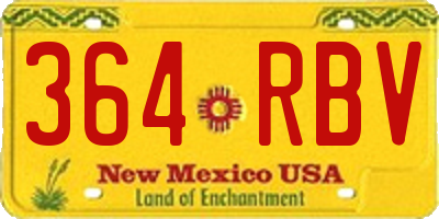 NM license plate 364RBV