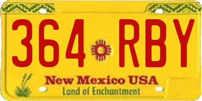 NM license plate 364RBY