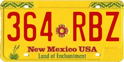 NM license plate 364RBZ