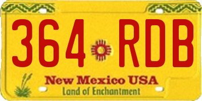 NM license plate 364RDB