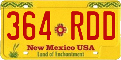 NM license plate 364RDD