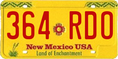 NM license plate 364RDO