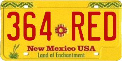 NM license plate 364RED