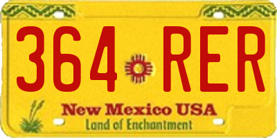 NM license plate 364RER