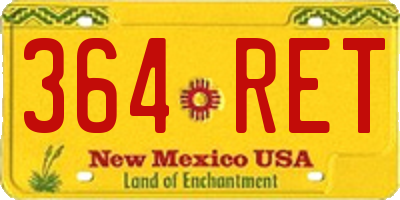 NM license plate 364RET