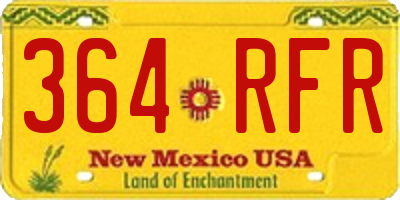 NM license plate 364RFR