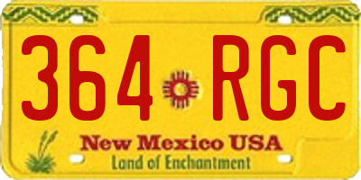 NM license plate 364RGC