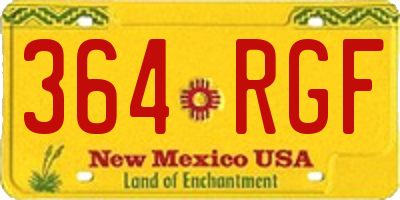 NM license plate 364RGF