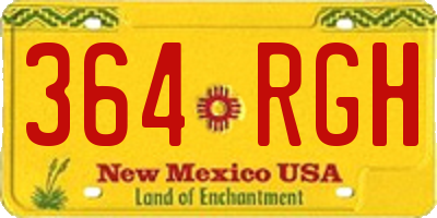 NM license plate 364RGH