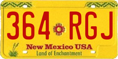 NM license plate 364RGJ