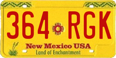 NM license plate 364RGK