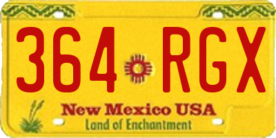 NM license plate 364RGX
