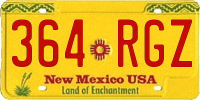 NM license plate 364RGZ