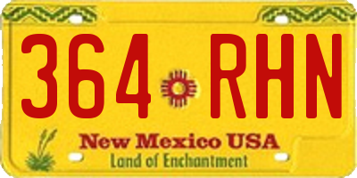 NM license plate 364RHN