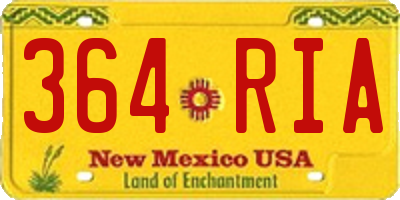 NM license plate 364RIA
