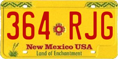 NM license plate 364RJG