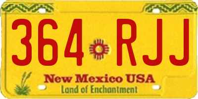 NM license plate 364RJJ