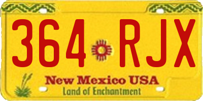NM license plate 364RJX