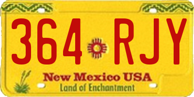 NM license plate 364RJY