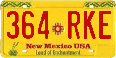 NM license plate 364RKE