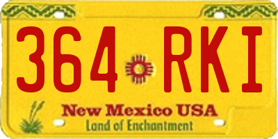 NM license plate 364RKI