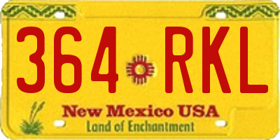 NM license plate 364RKL