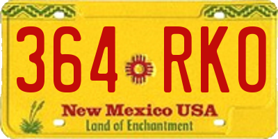 NM license plate 364RKO