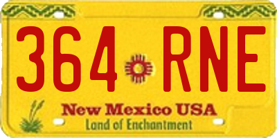 NM license plate 364RNE