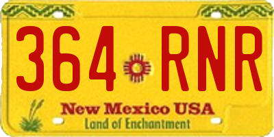 NM license plate 364RNR