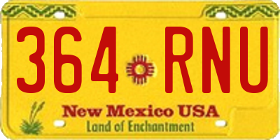 NM license plate 364RNU