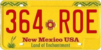NM license plate 364ROE
