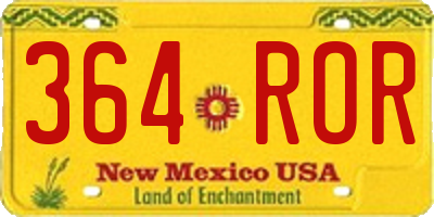 NM license plate 364ROR