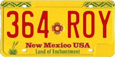 NM license plate 364ROY
